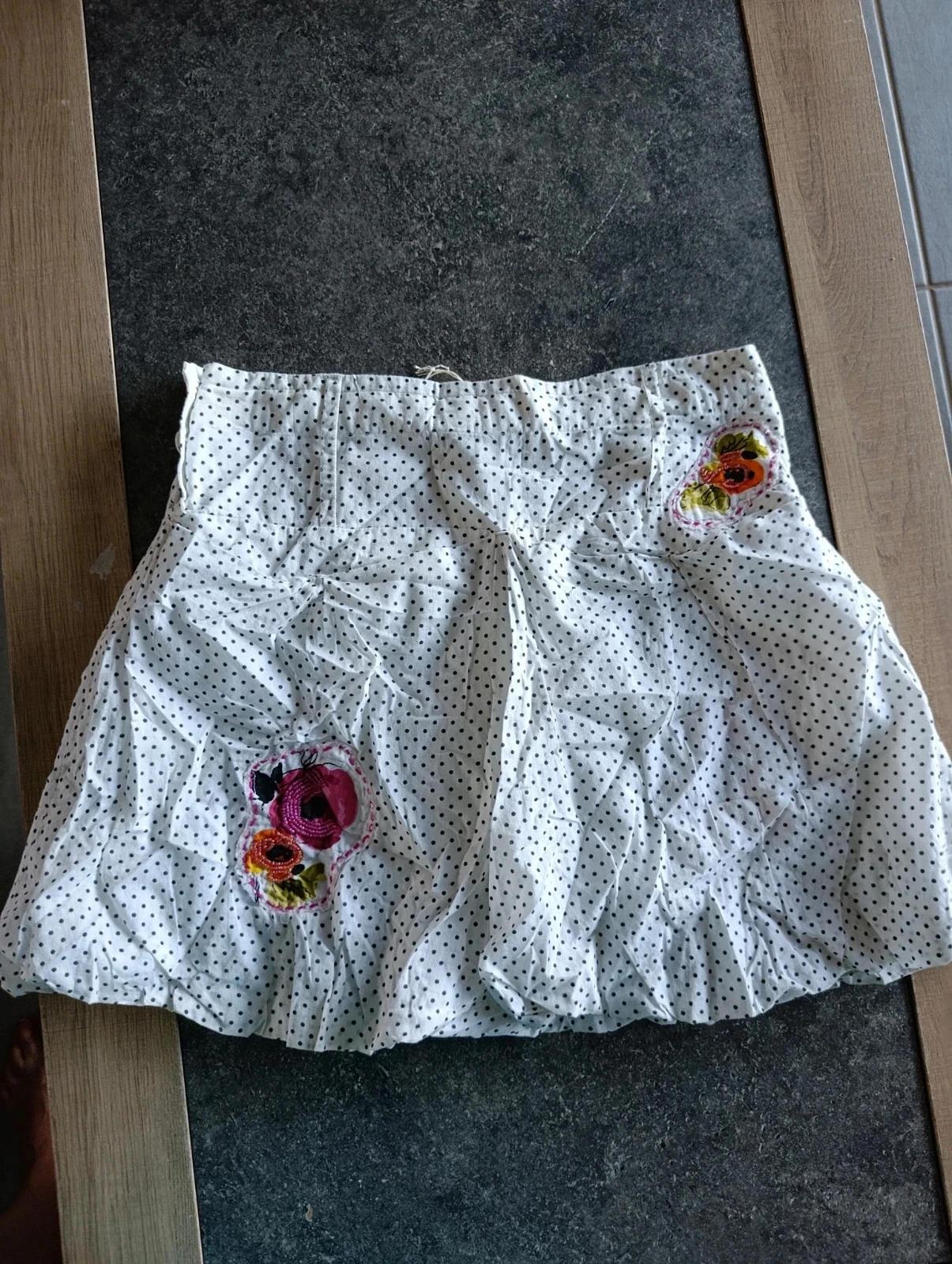 White polka dot and flower embroidery Alouette Exclusive skirt - Size 38 - Brand new with tag – photo 7